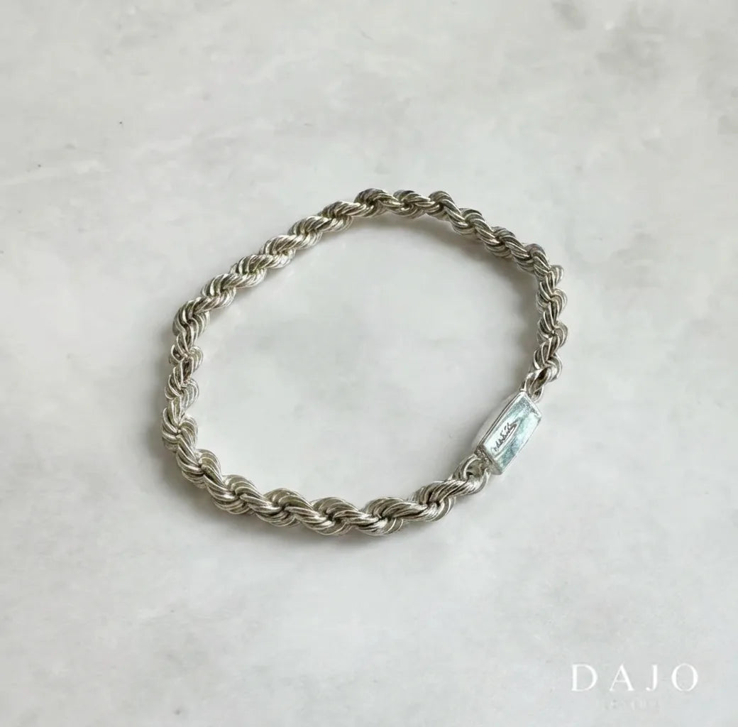 Pulsera Torzal 5 mm plata .925 - regalo especial para hombre o mujer | DAJO Joyeria