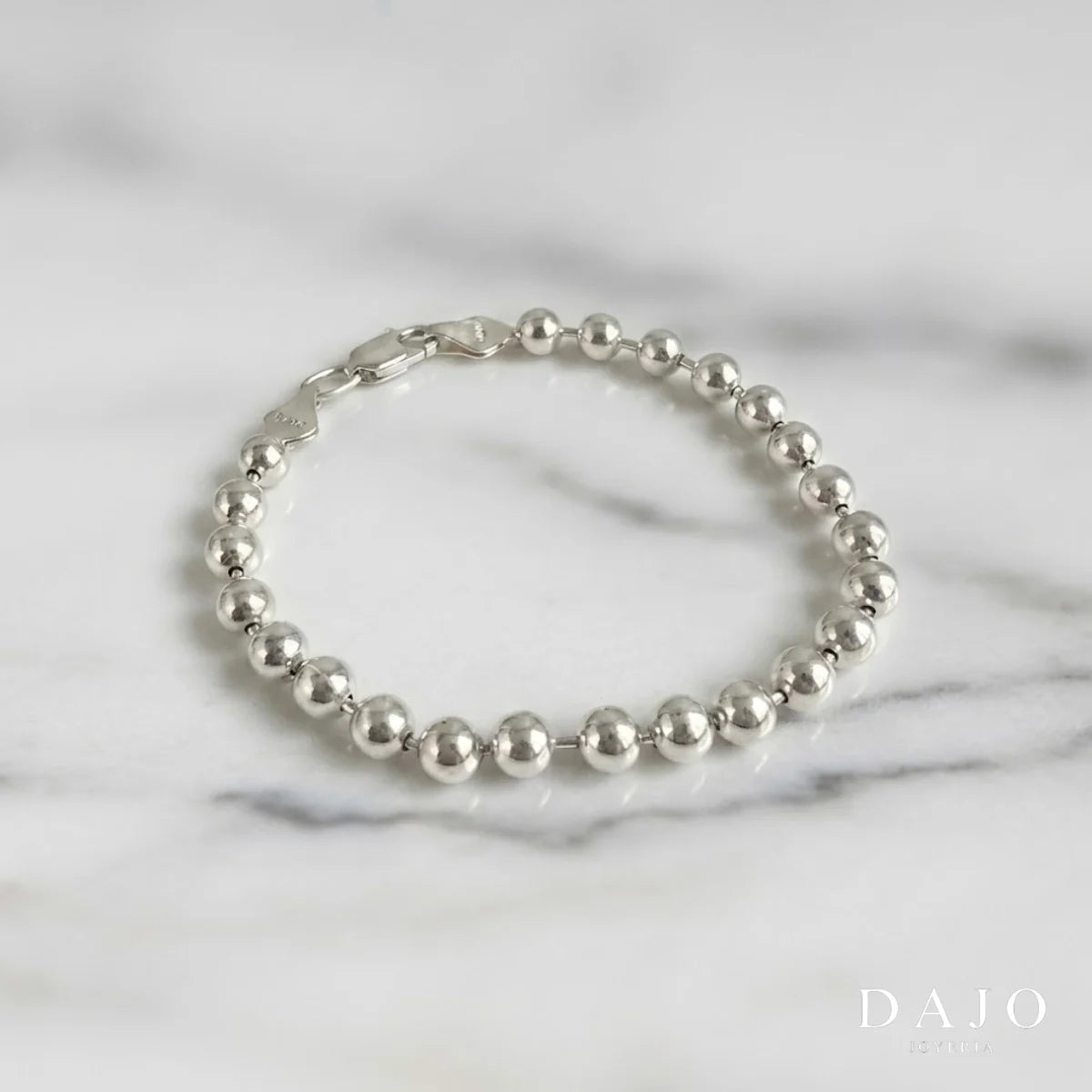 Pulsera Bola 5 mm plata .925 - regalo especial para hombre o mujer | DAJO Joyeria