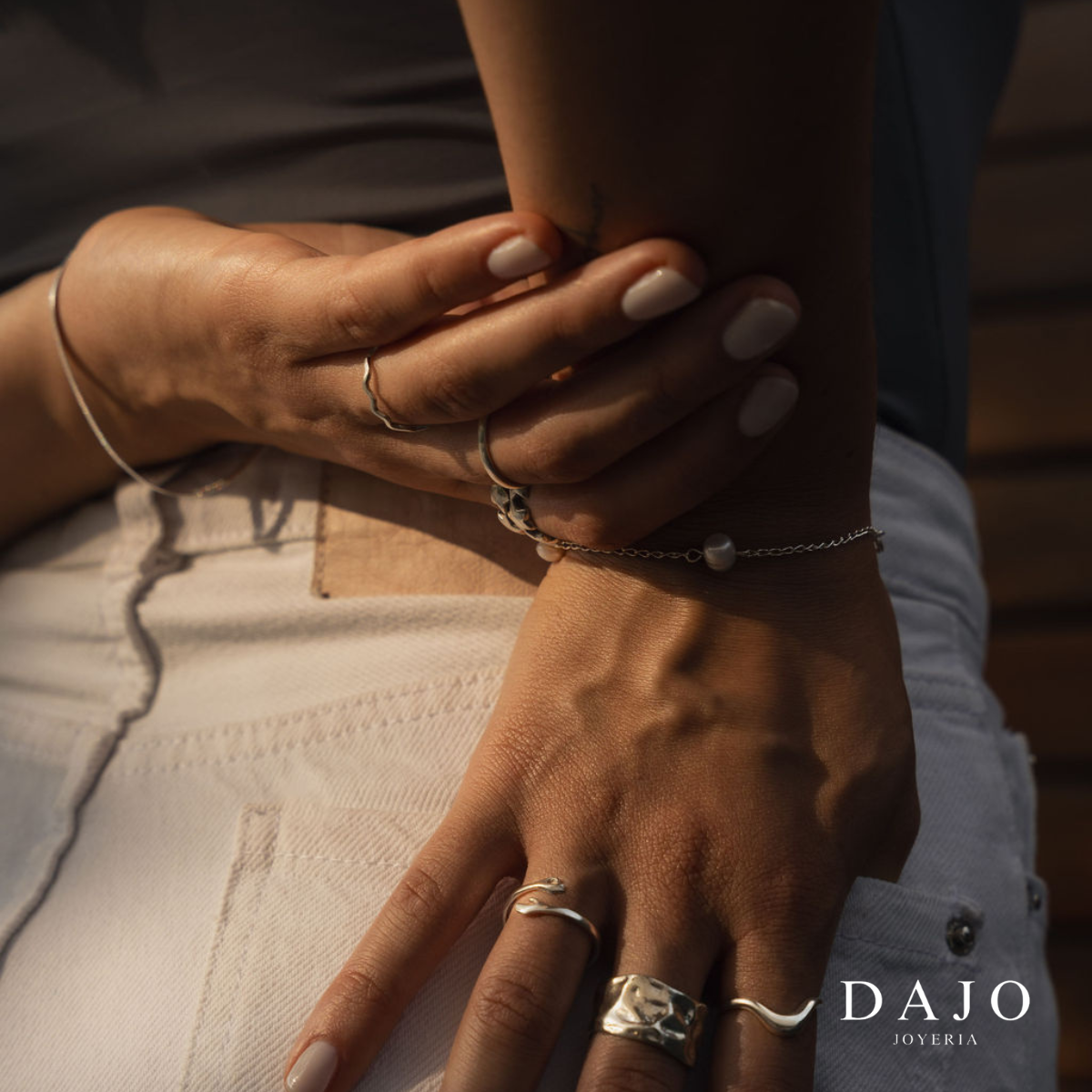 Pulsera Perlas con plata