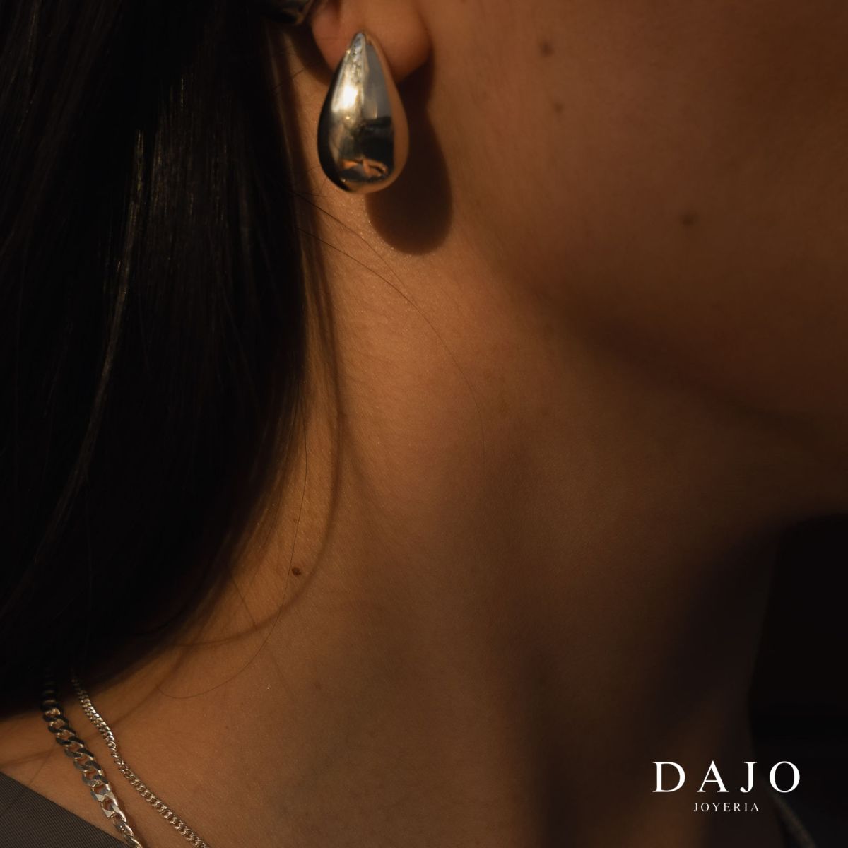 Arete Gota Extra Grande plata .925 - regalo para novia o mama | DAJO Joyeria