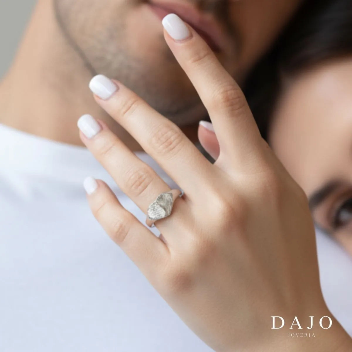 Kit Triple Anillo Huella Corazón plata .925 - anillo con huella grabada personalizado | DAJO Joyeria