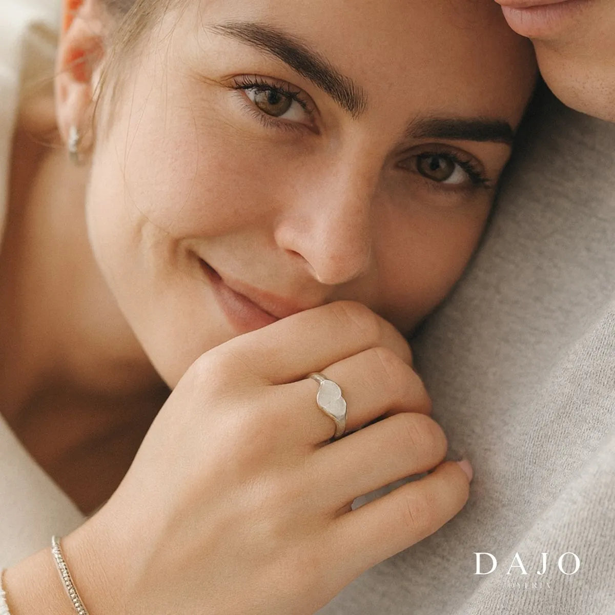 Kit Triple Anillo Huella Corazón plata .925 - anillo con huella grabada personalizado | DAJO Joyeria
