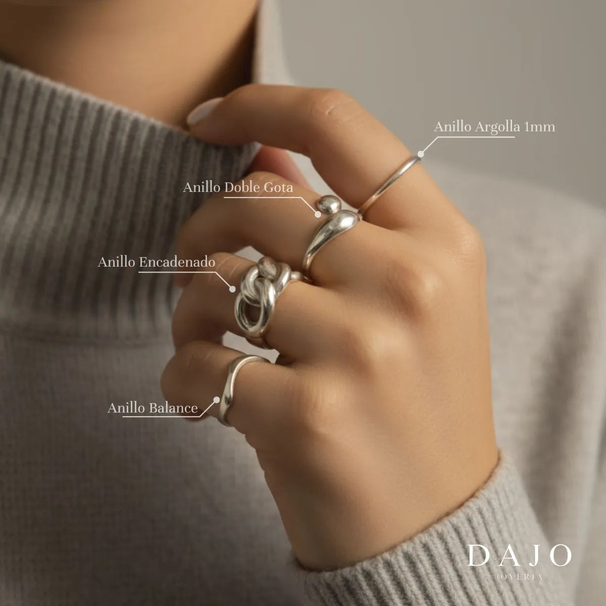 Anillo Chunky Encadenado plata .925 - regalo especial para el | DAJO Joyeria