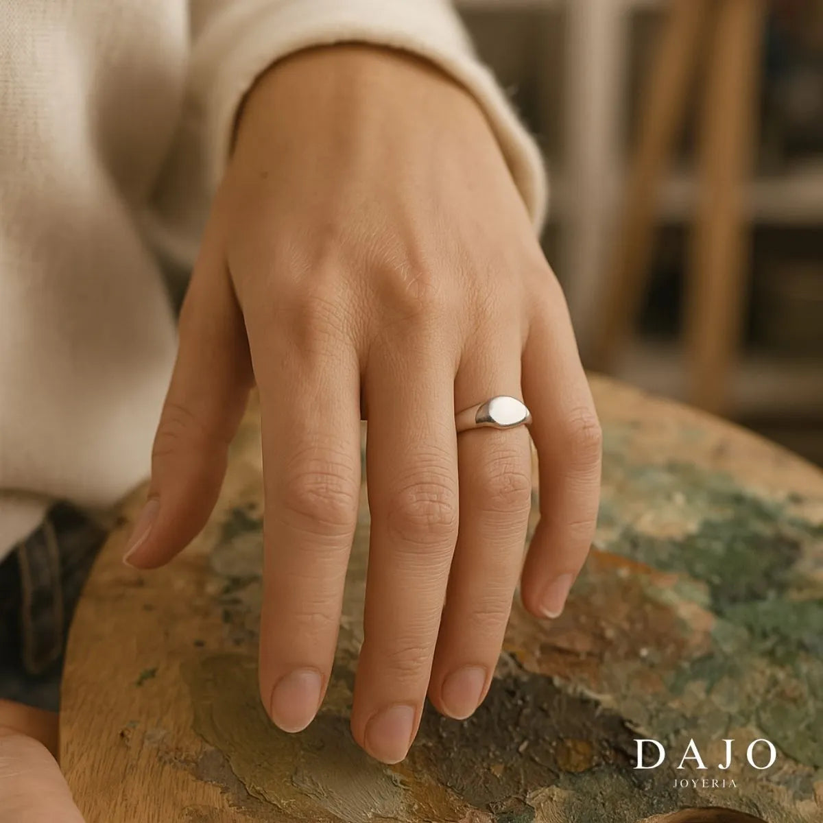 Anillo Oval plata .925 - regalo para novia o mama | DAJO Joyeria