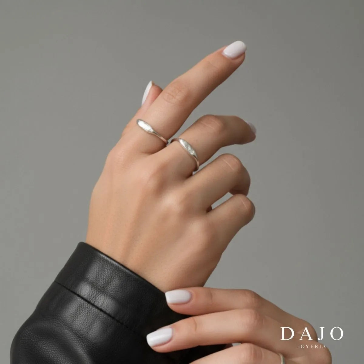 Kit Triple Anillo Huella Botánica plata .925 - anillo con huella grabada personalizado | DAJO Joyeria