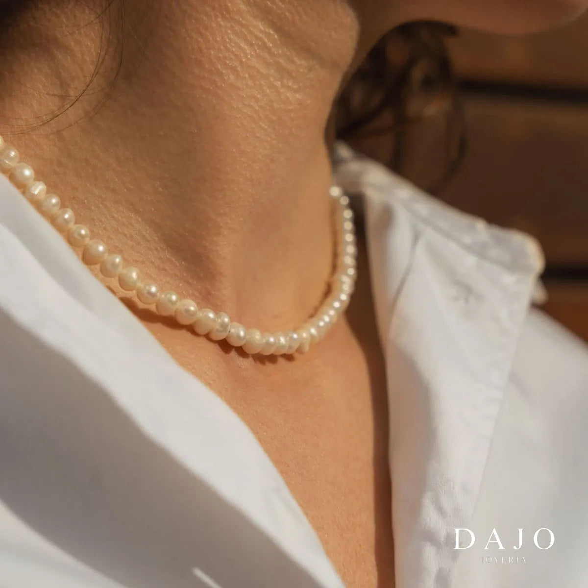Collar de perlas plata .925 - joyeria artesanal hecha a mano en Mexico | DAJO