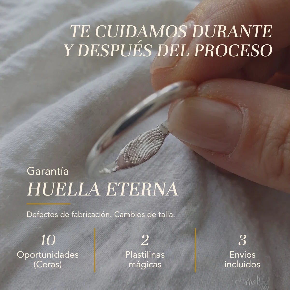 Garantía Huella Eterna de por vida: 10 ceras, 2 plastilinas mágicas y 3 envíos incluidos