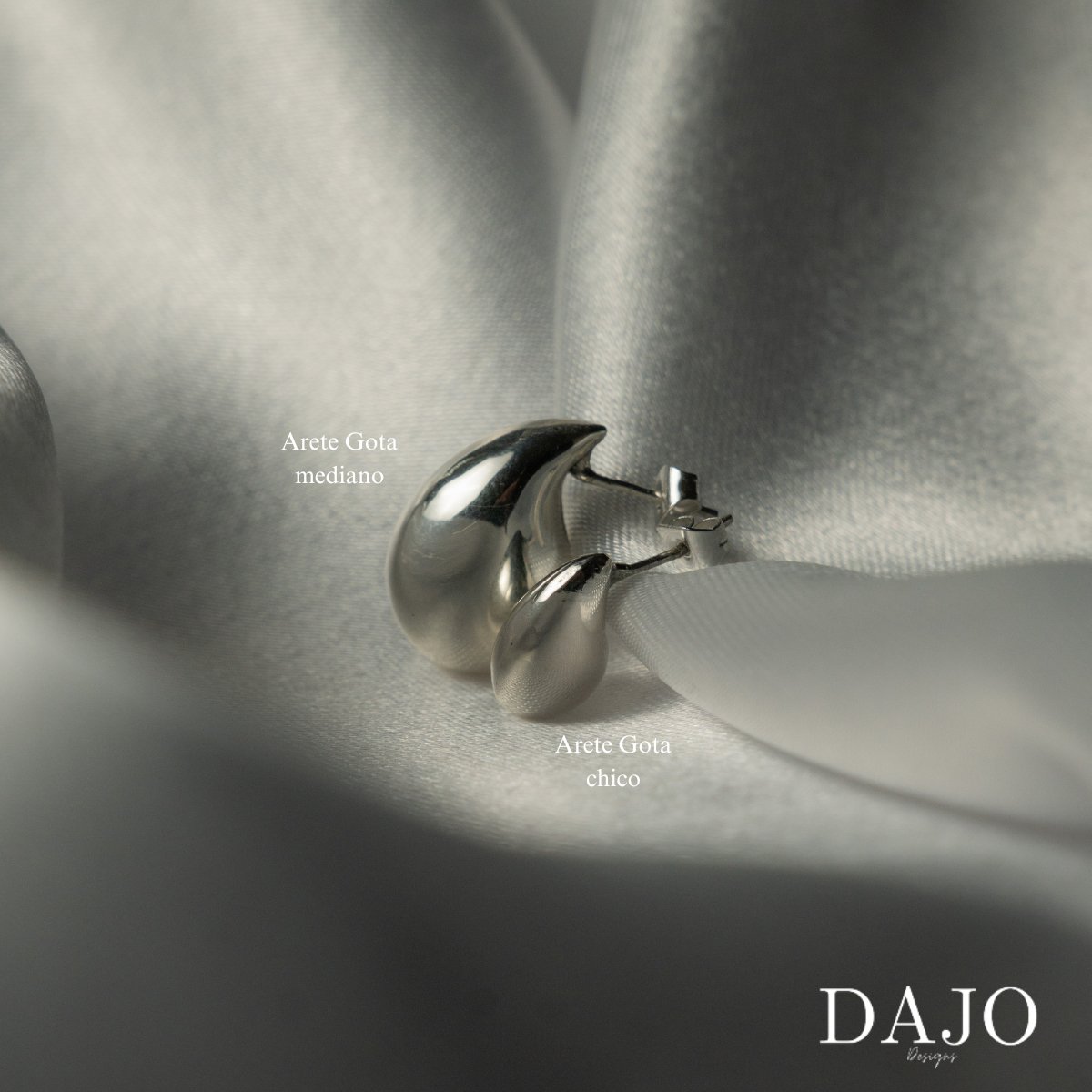 Arete Gota mediano plata .925 - regalo para novia o mama | DAJO Joyeria