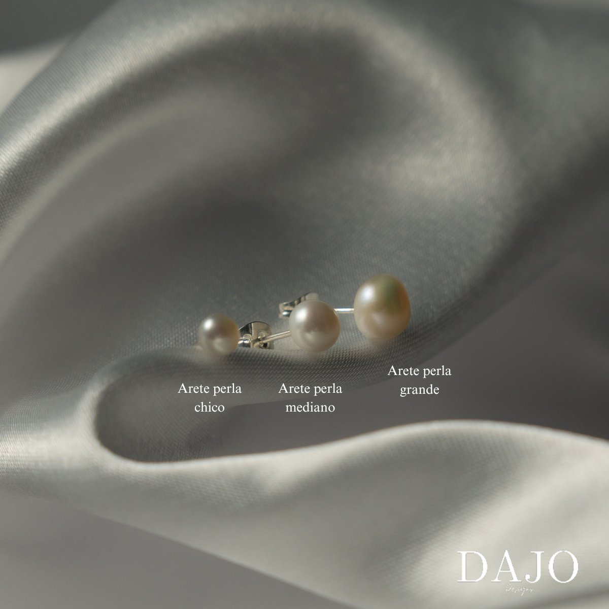 Arete Perla Grande plata .925 - regalo para novia o mama | DAJO Joyeria