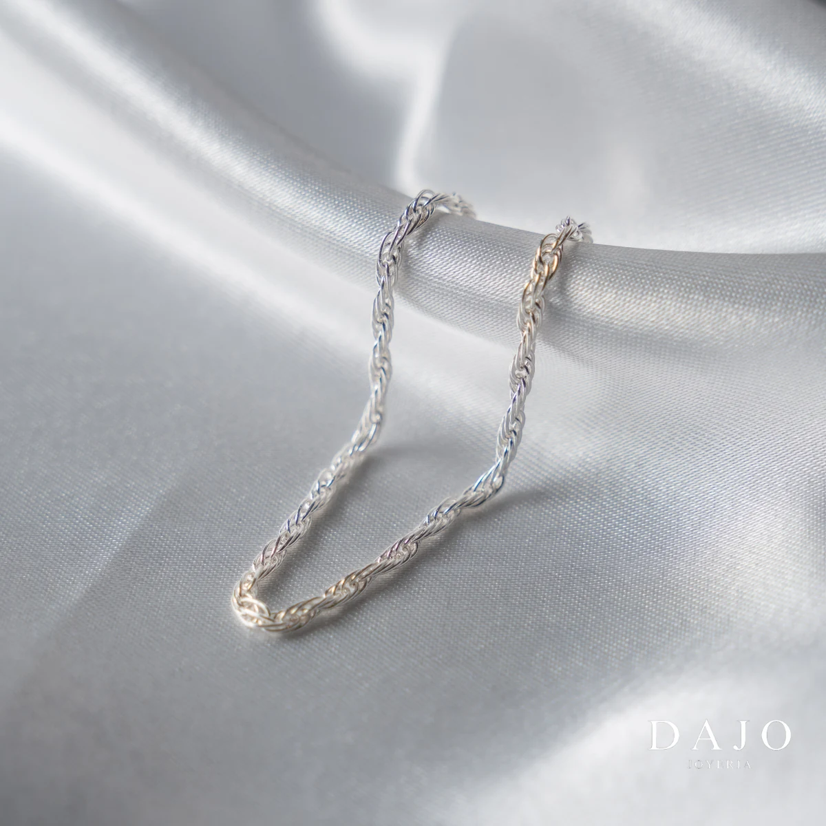 Pulsera Torzal 3 mm plata .925 - regalo especial para hombre o mujer | DAJO Joyeria