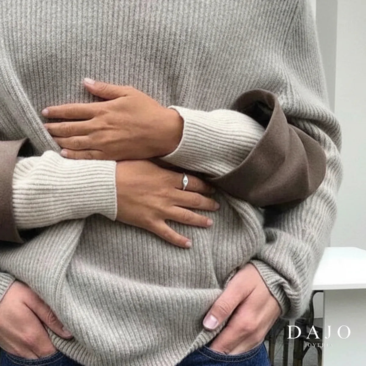 Anillo Botánica con Inicial plata .925 - regalo para novia o mama | DAJO Joyeria