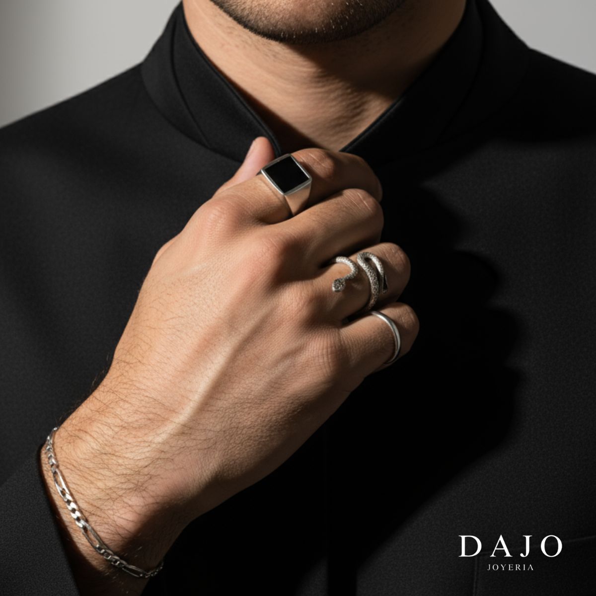Anillo Abismo Cuadrado Negro
