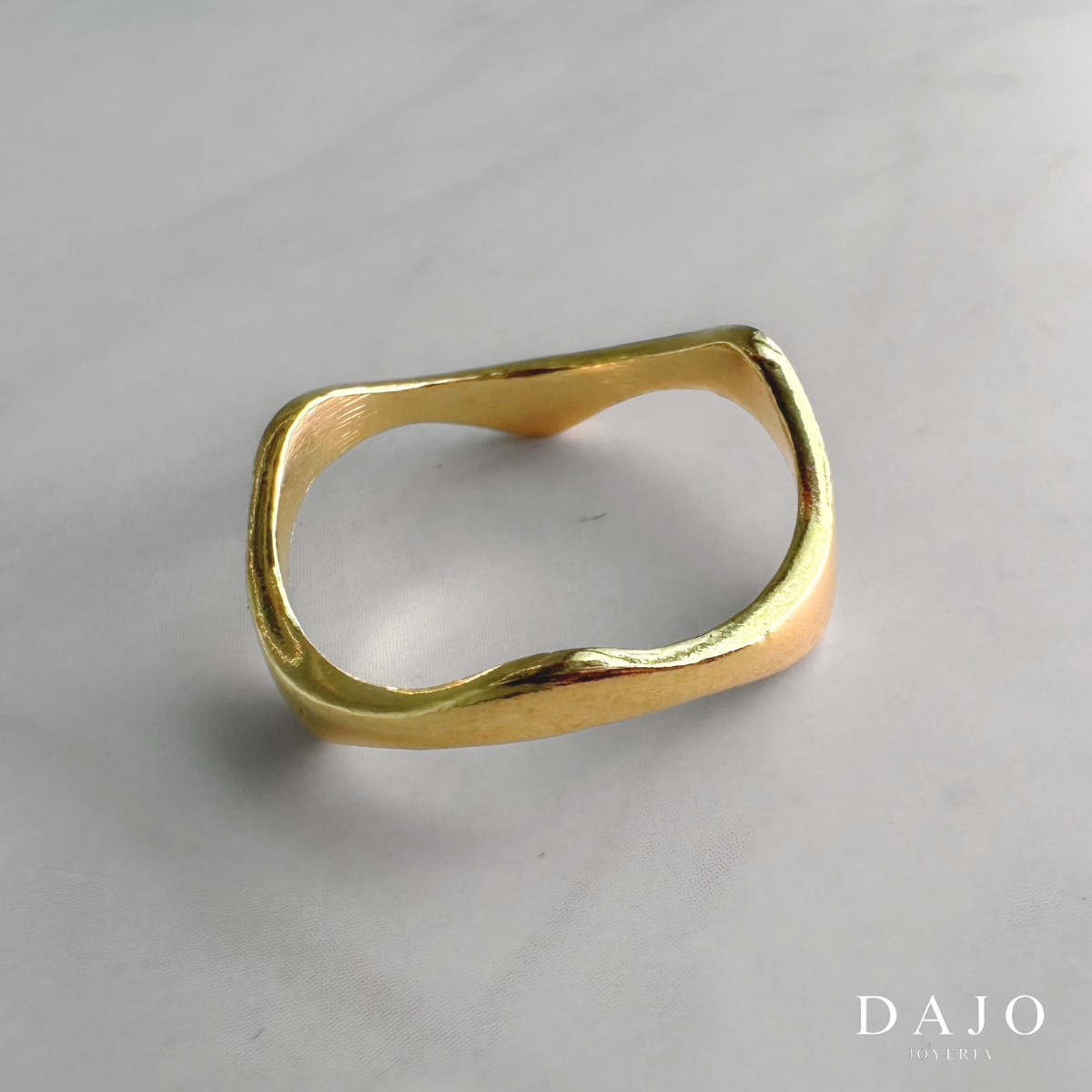 Joyería Anillo de Oro Vermeil Anillo de Plata .925 cubierto de Oro de 14K Oro de 14 quilates hecho a mano con forma de olas, liquido, ondas