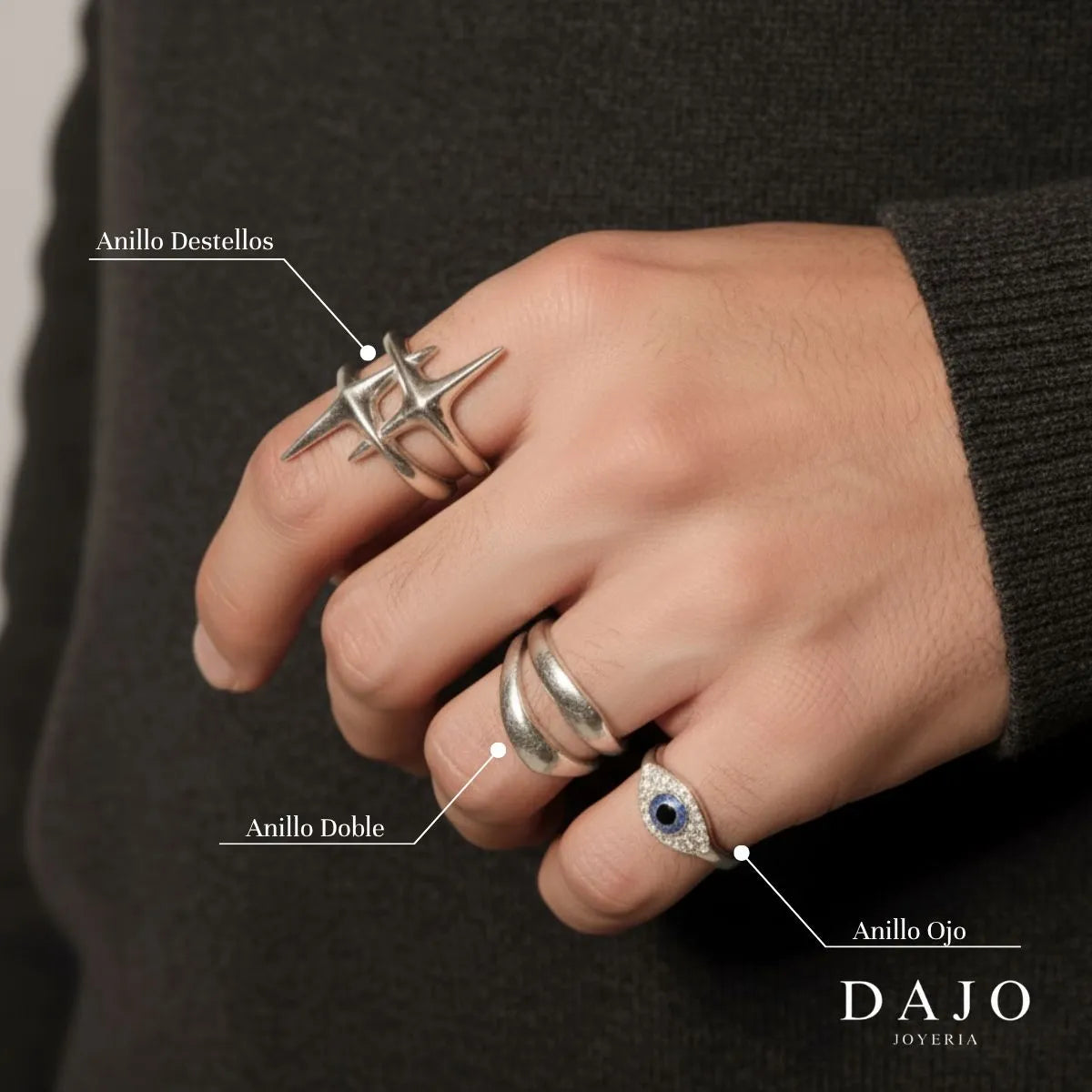 Anillo Destellos plata .925 - regalo para novia o mama | DAJO Joyeria