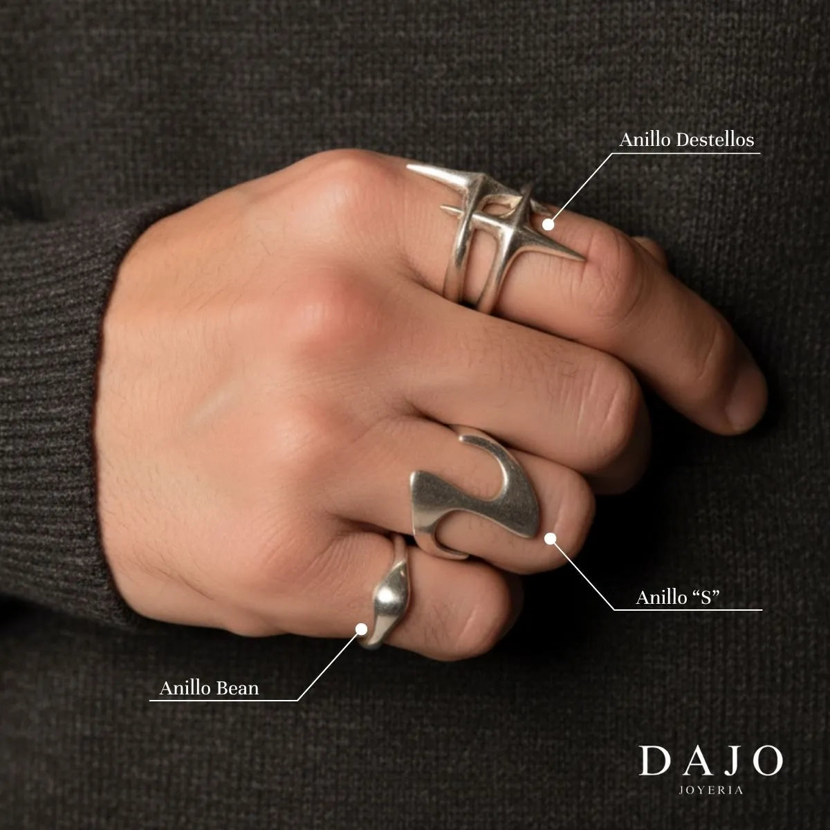 Anillo Bean plata .925 - regalo para novia o mama | DAJO Joyeria