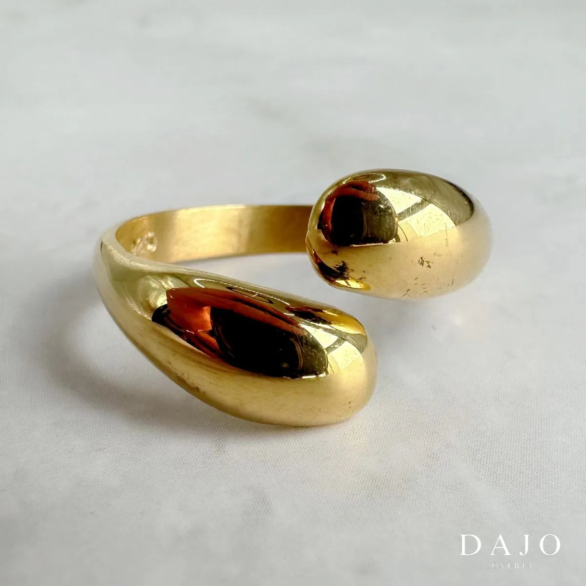 Anillo Doble Gota (Oro Vermeil)