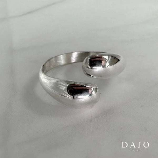 Anillo Doble Hoja De Plata 925