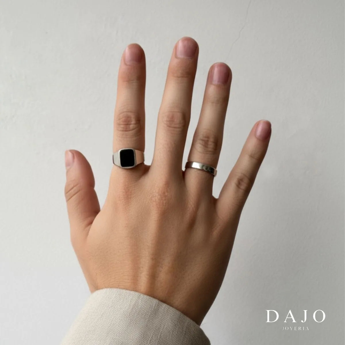 Anillo Espejo Negro plata .925 - regalo para novia o mama | DAJO Joyeria