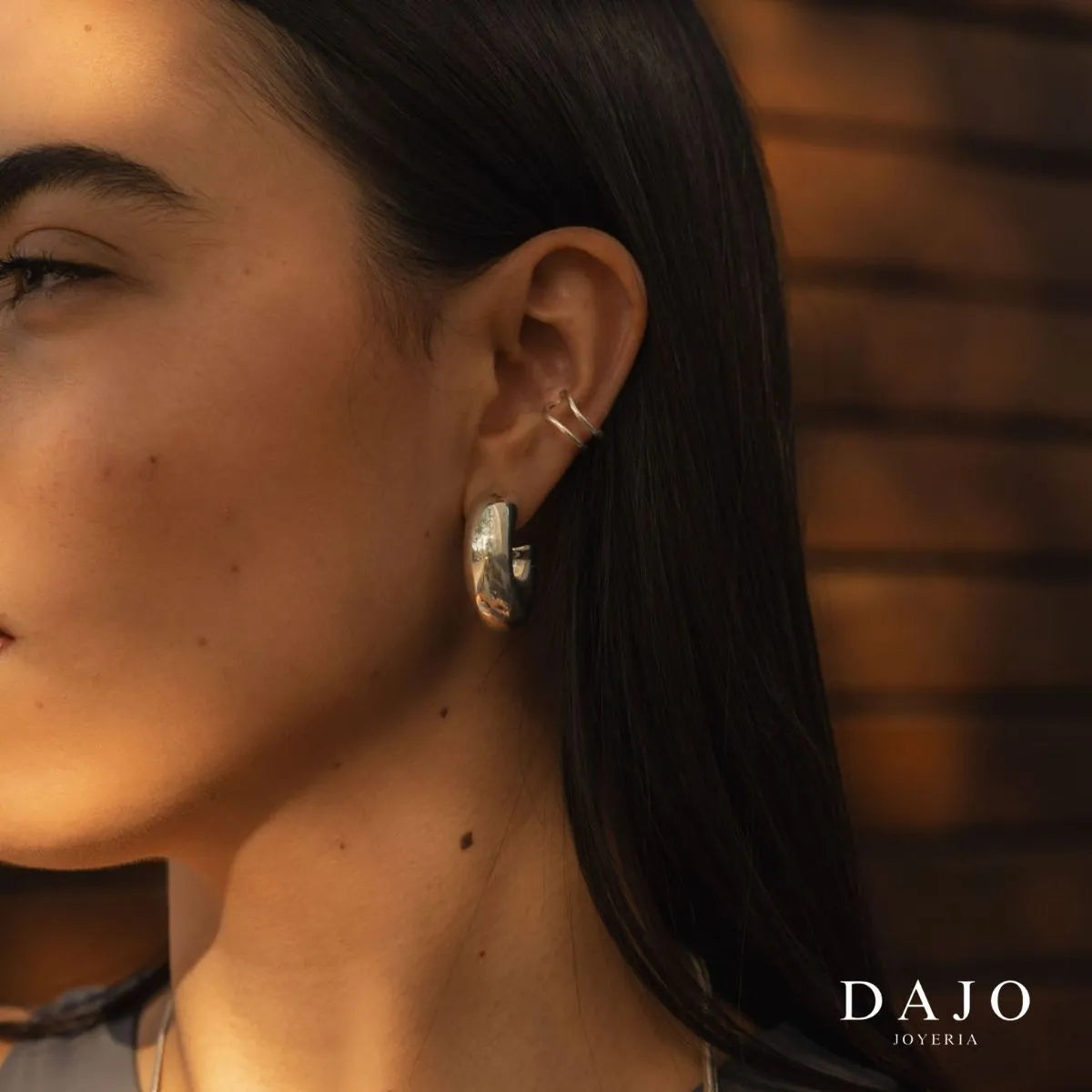 Earcuff Endless plata .925, pieza hecha a mano en México | DAJO