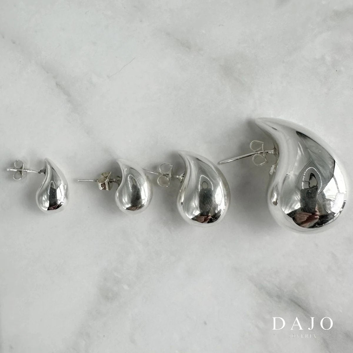 Arete Gota grande plata .925 - regalo para novia o mama | DAJO Joyeria