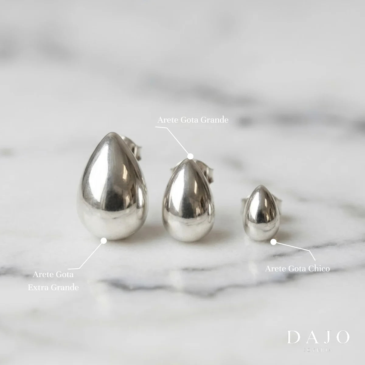 Arete Gota chica plata .925 - regalo para novia o mama | DAJO Joyeria