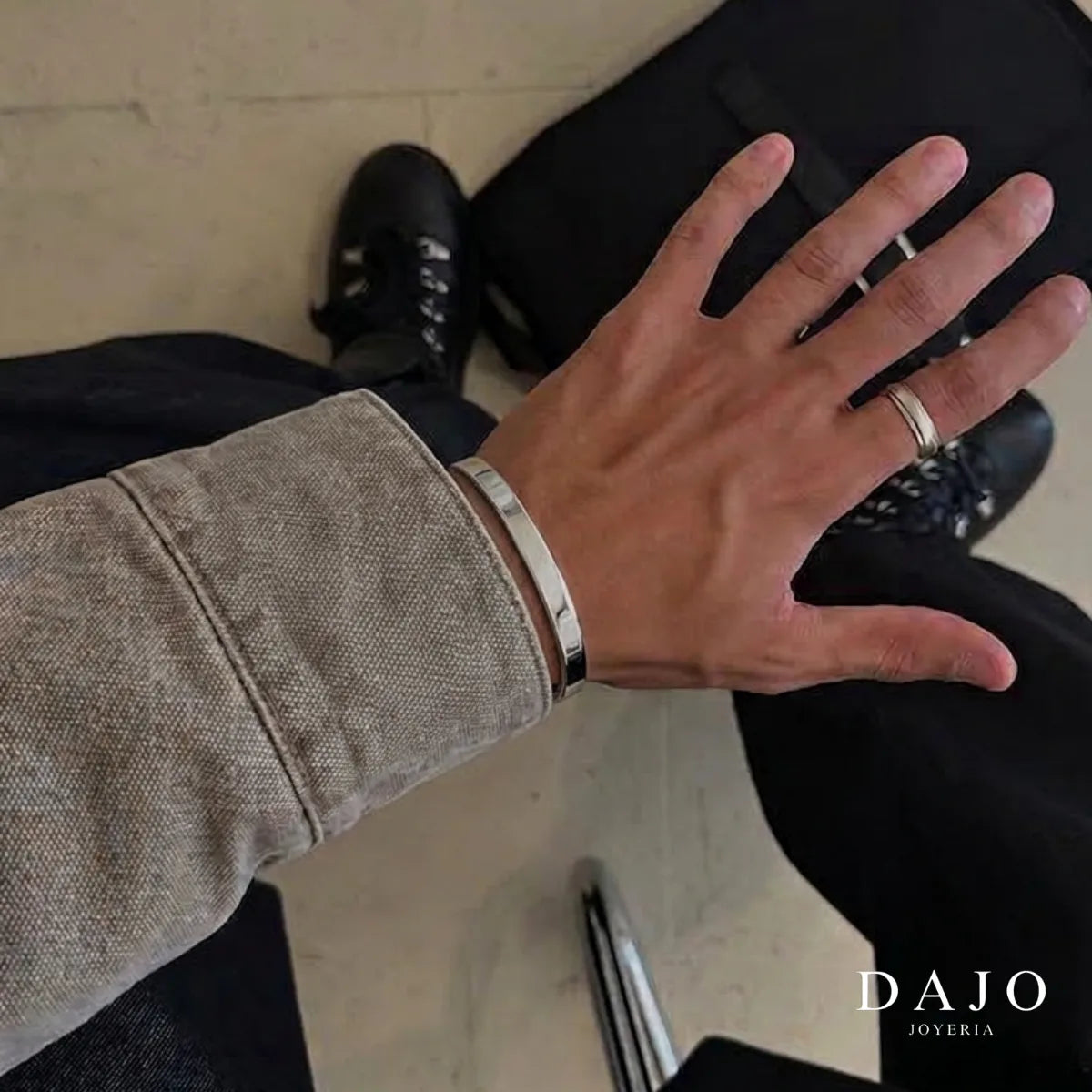 Brazalete Liso plata .925 - regalo especial para hombre o mujer | DAJO Joyeria