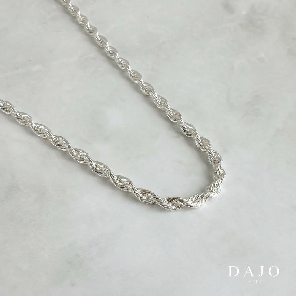 Cadena Torzal 3 mm plata .925 - regalo especial para el | DAJO Joyeria