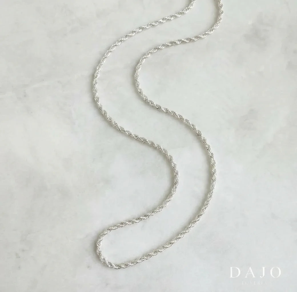 Cadena Torzal 1 mm plata .925 - regalo especial para el | DAJO Joyeria