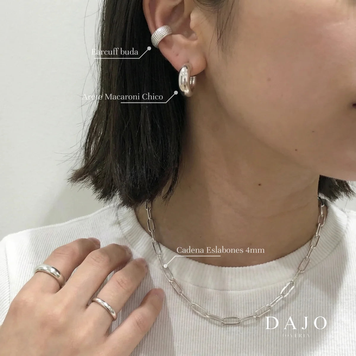 Earcuff Buda plata .925, pieza hecha a mano en México | DAJO