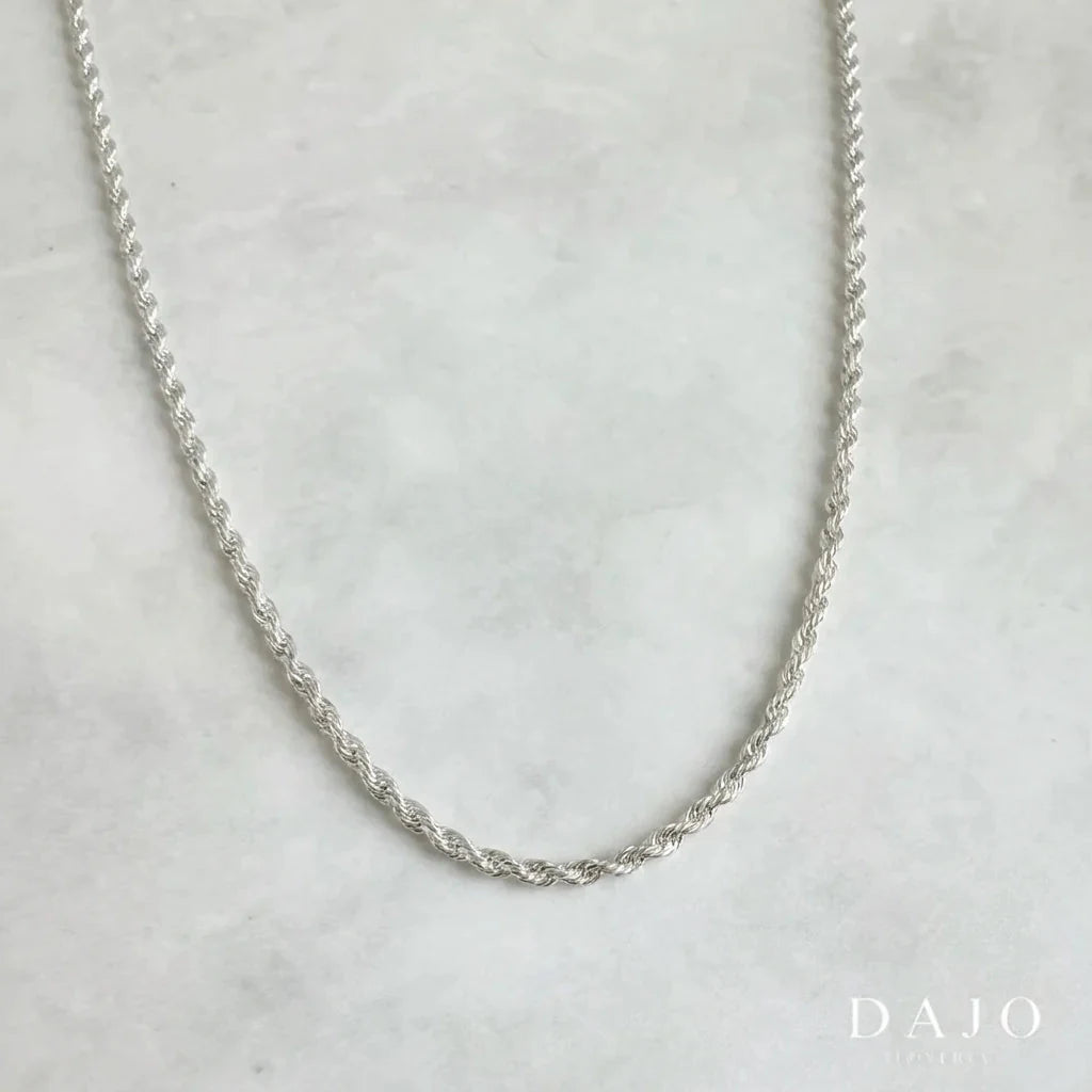 Cadena Torzal 1 mm plata .925 - regalo especial para el | DAJO Joyeria