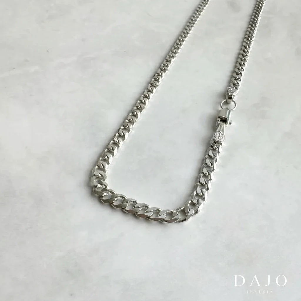 Cadena Barbada 3mm plata .925 - regalo especial para el | DAJO Joyeria