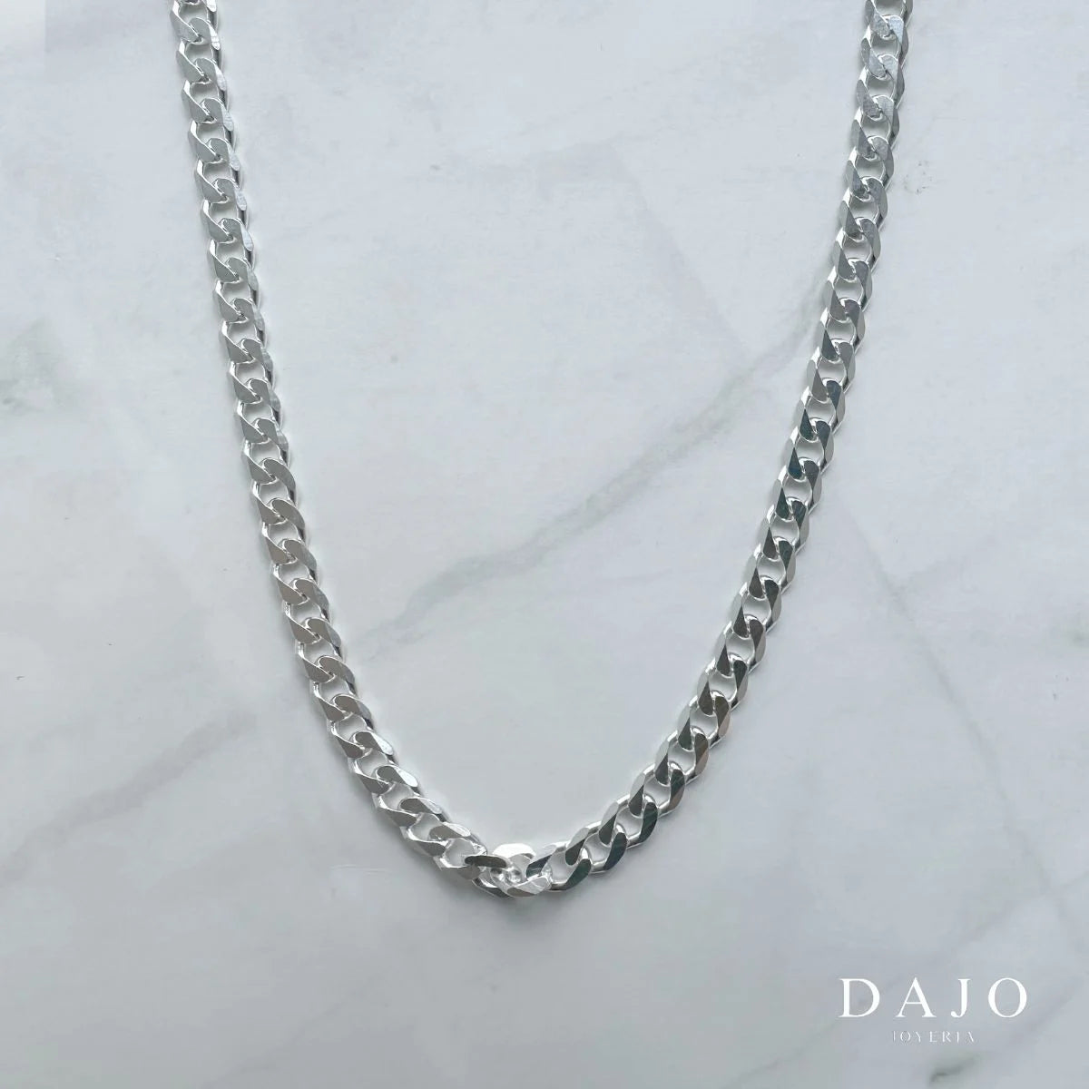 Cadena Barbada 7mm plata .925 - regalo especial para el | DAJO Joyeria