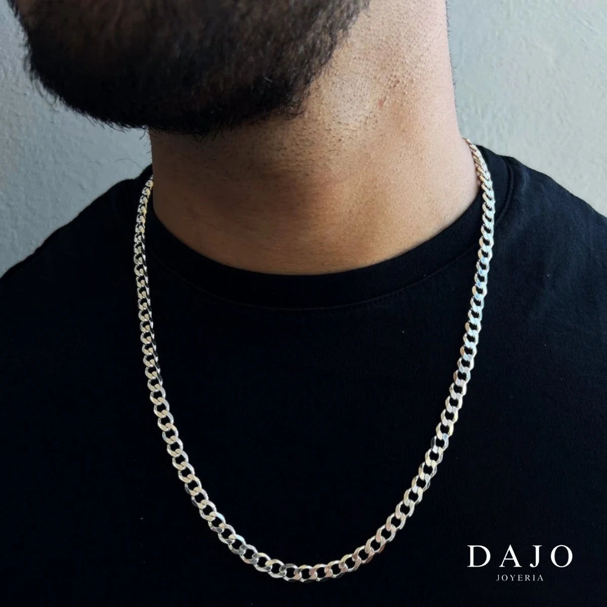 Cadena Barbada 7mm plata .925 - regalo especial para el | DAJO Joyeria