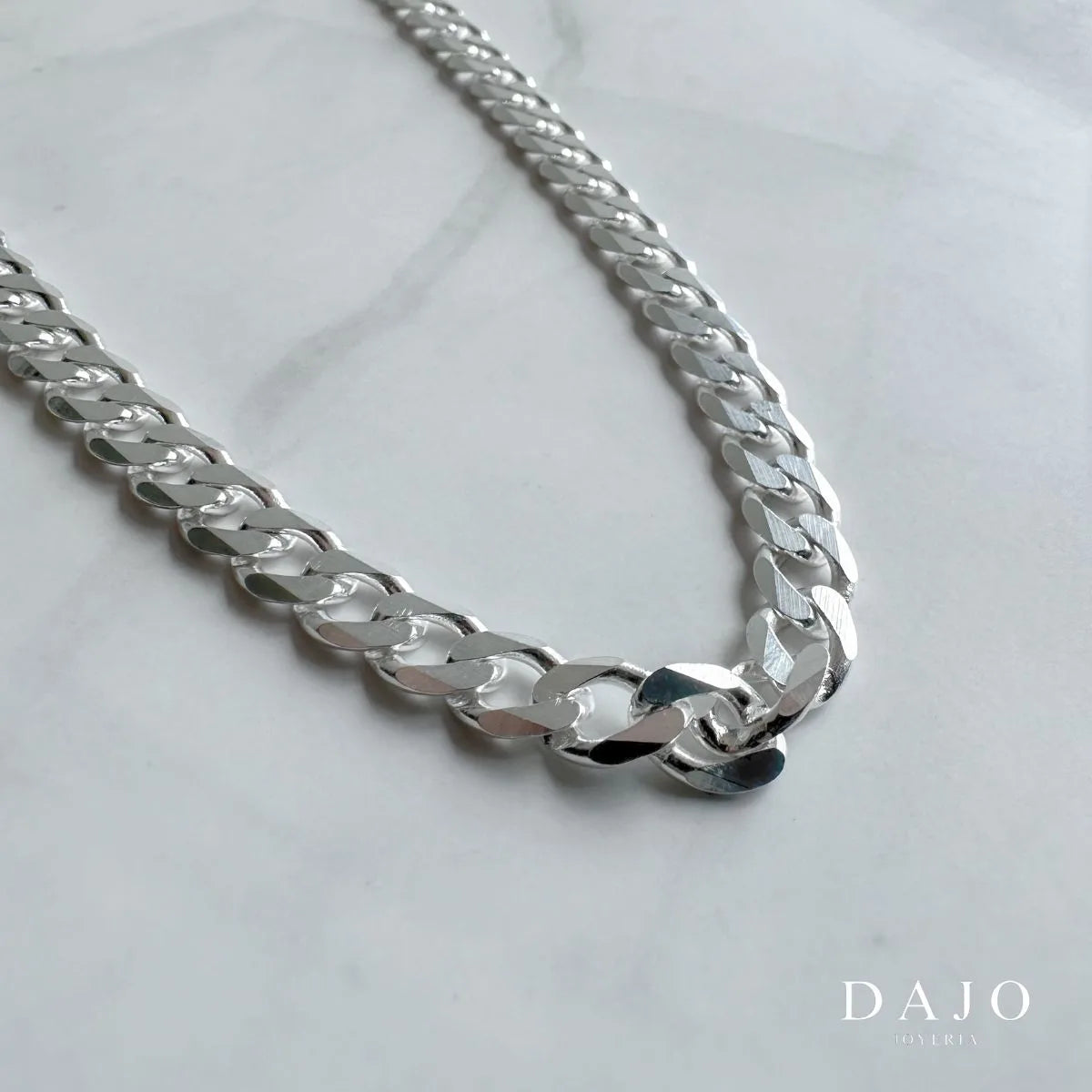 Cadena Barbada 7mm plata .925 - regalo especial para el | DAJO Joyeria
