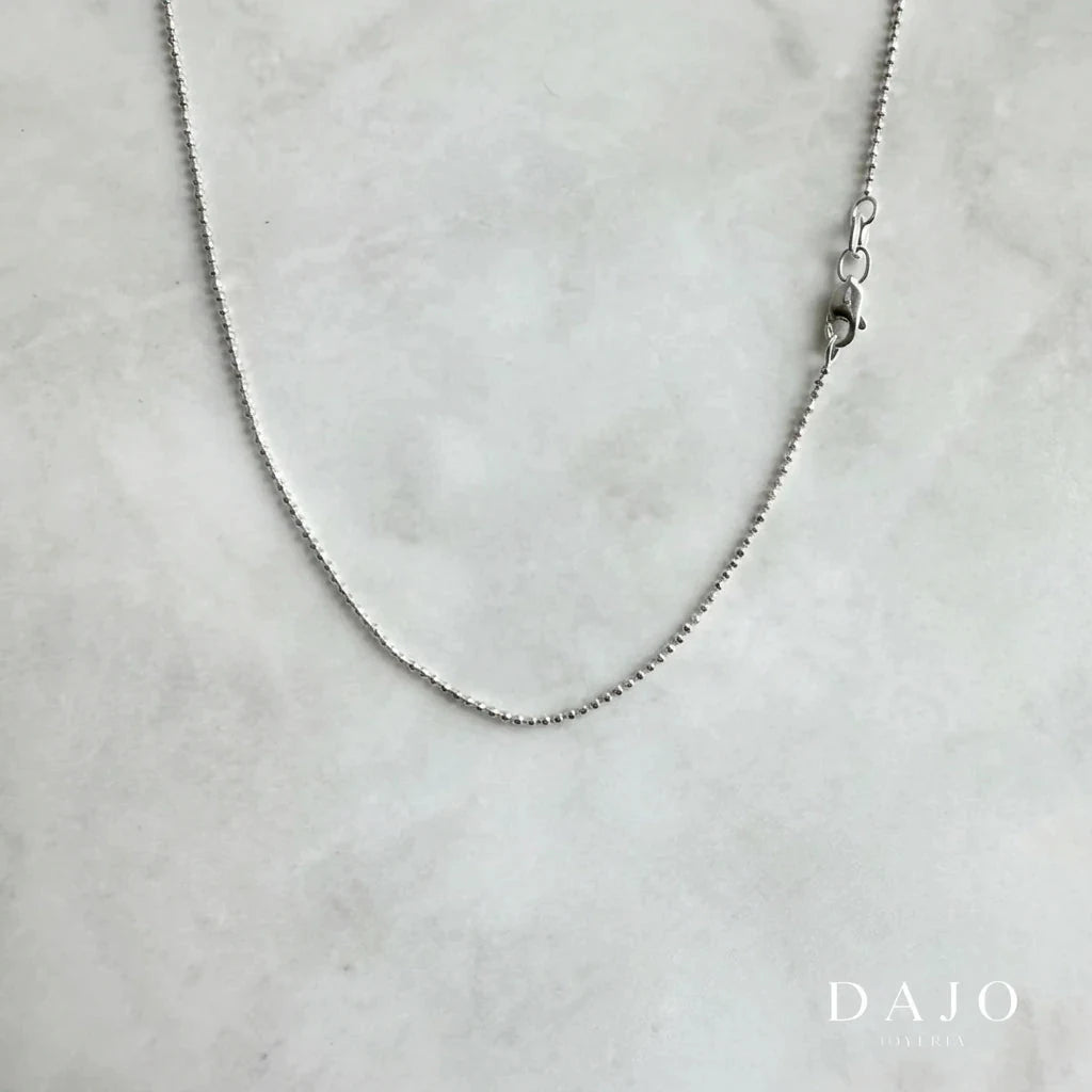 Cadena Bola Brillosa 1 mm plata .925 - regalo especial para el | DAJO Joyeria