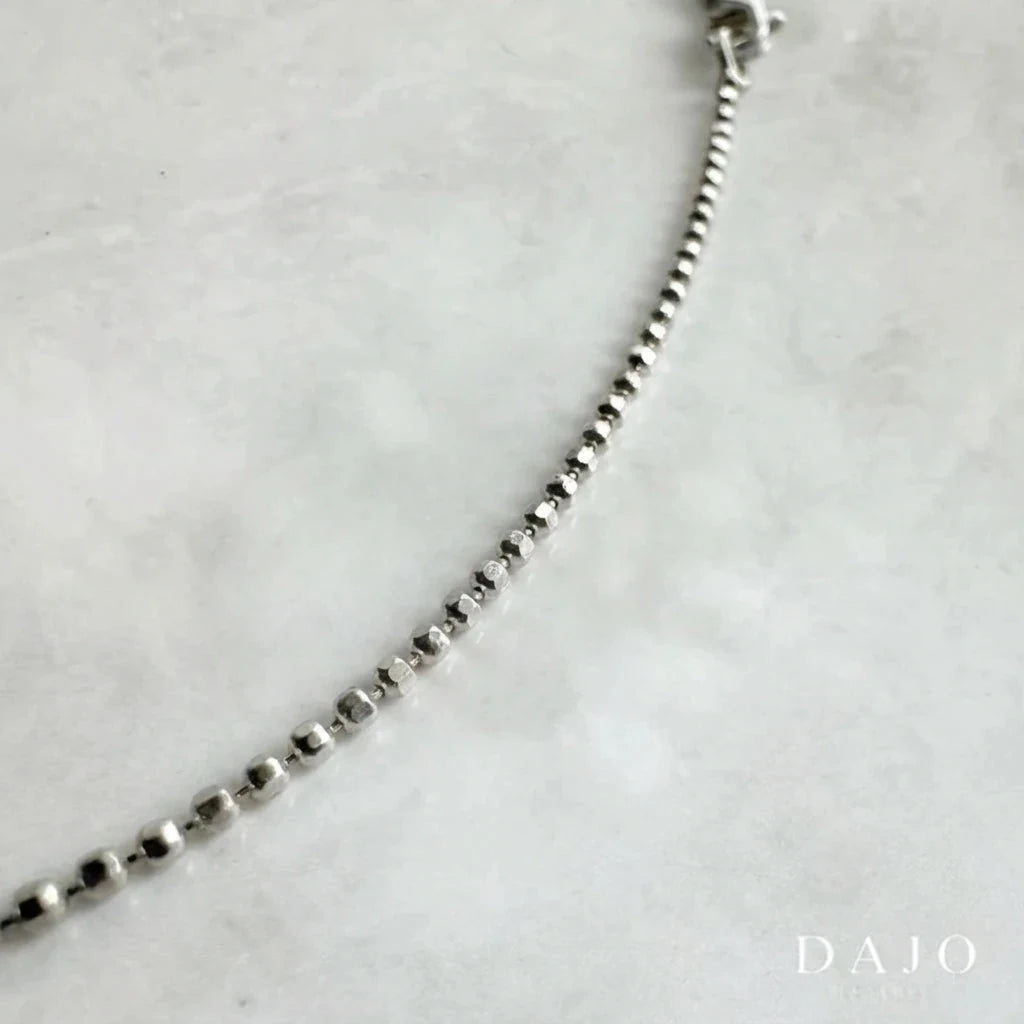 Cadena Bola Brillosa 1 mm plata .925 - regalo especial para el | DAJO Joyeria