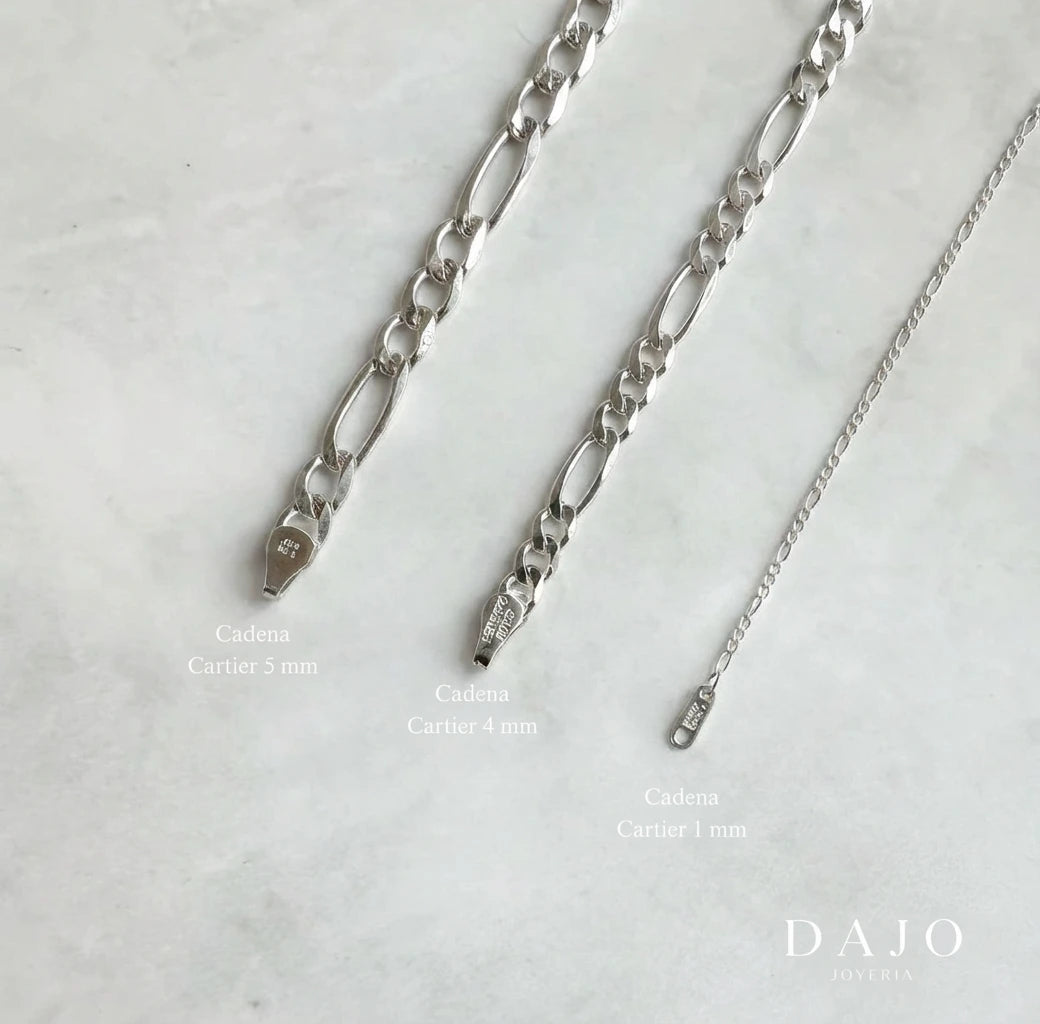 Cadena Cartier 1mm plata .925 - regalo especial para el | DAJO Joyeria