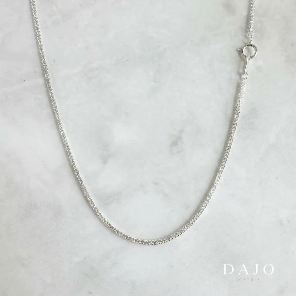 Cadena Tejida 2 mm plata .925 - regalo especial para el | DAJO Joyeria