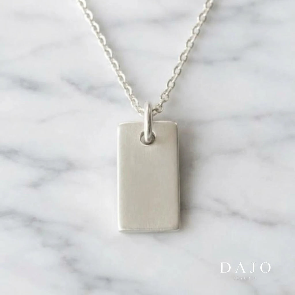 Dije Marco + Cadena plata .925 - regalo especial para el | DAJO Joyeria [Plata sin grabado]