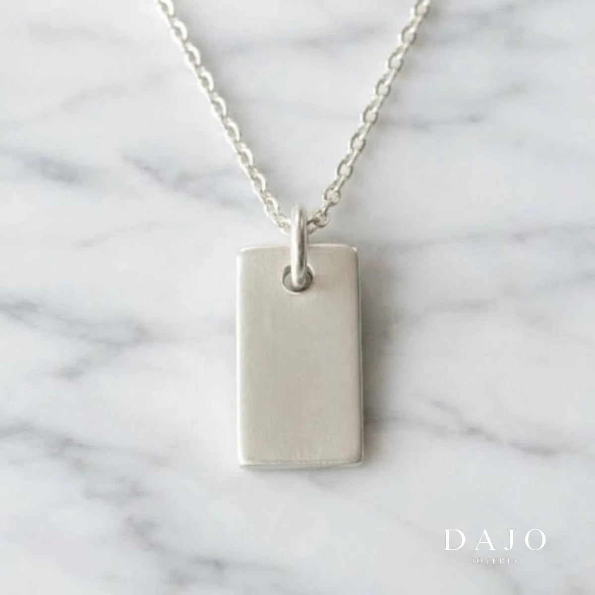 Dije Marco + Cadena plata .925 - regalo especial para el | DAJO Joyeria [Plata sin grabado]