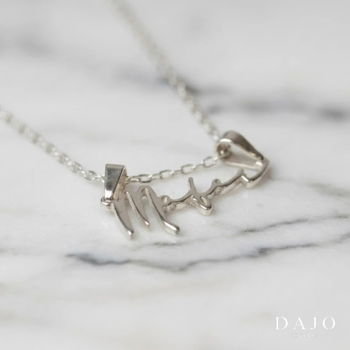 Collar Nombre/Frase personalizada plata .925, pieza hecha a mano en México | DAJO