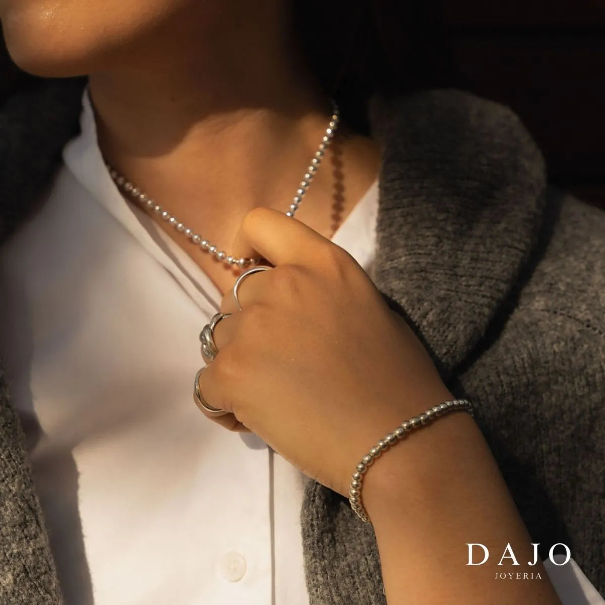Cadena Bola 3 mm plata .925 - regalo especial para el | DAJO Joyeria