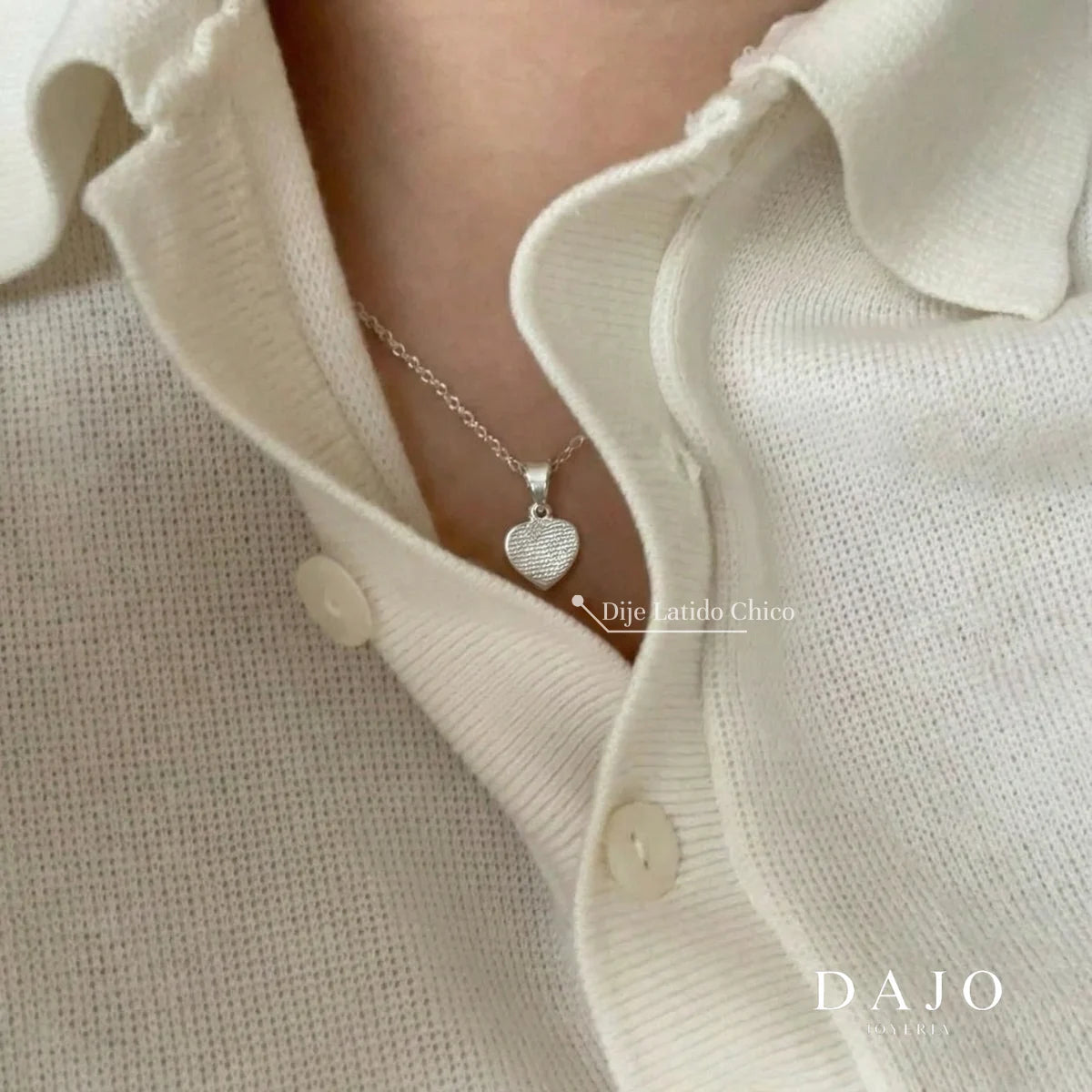 Dije Huella Latido + 1 Cadena plata .925 - anillo con huella grabada personalizado | DAJO Joyeria