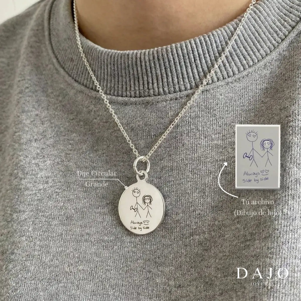 Dije Circular plata .925, pieza hecha a mano en México | DAJO