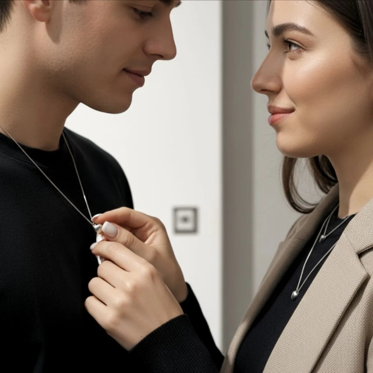 Collar Doble Corazón Half & Half