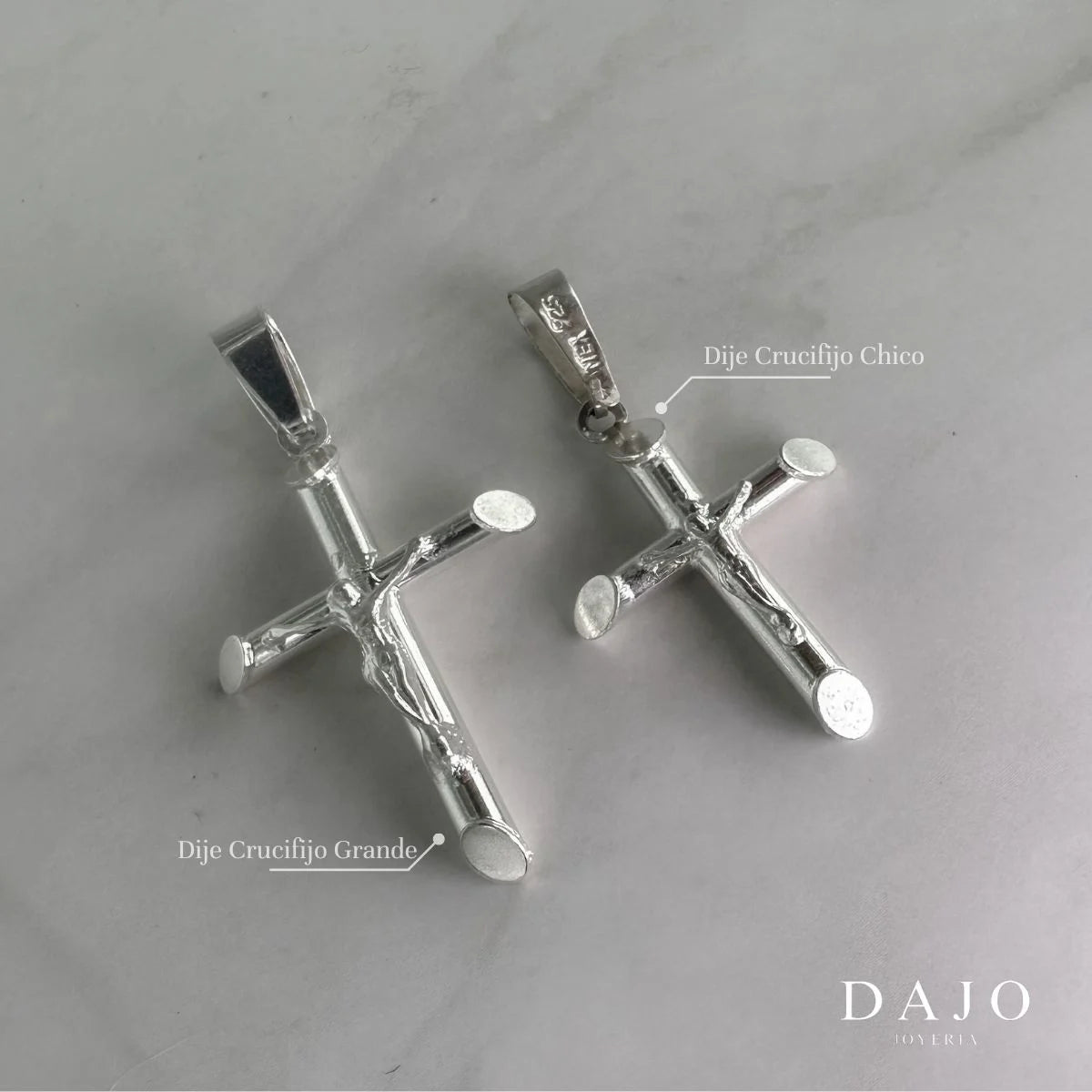 Dije Crucifijo plata .925, pieza hecha a mano en México | DAJO