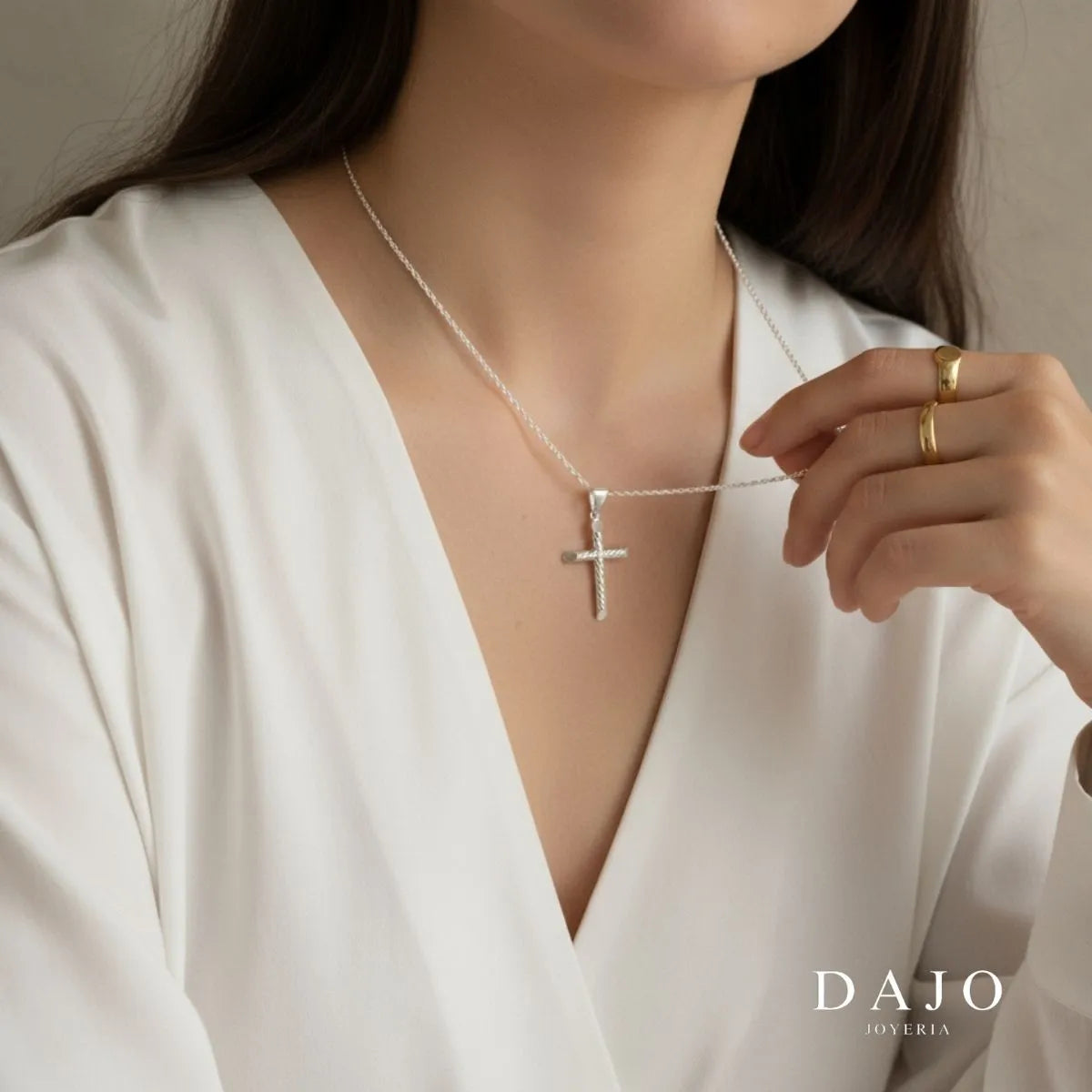 Dije Cruz Torzal plata .925, pieza hecha a mano en México | DAJO