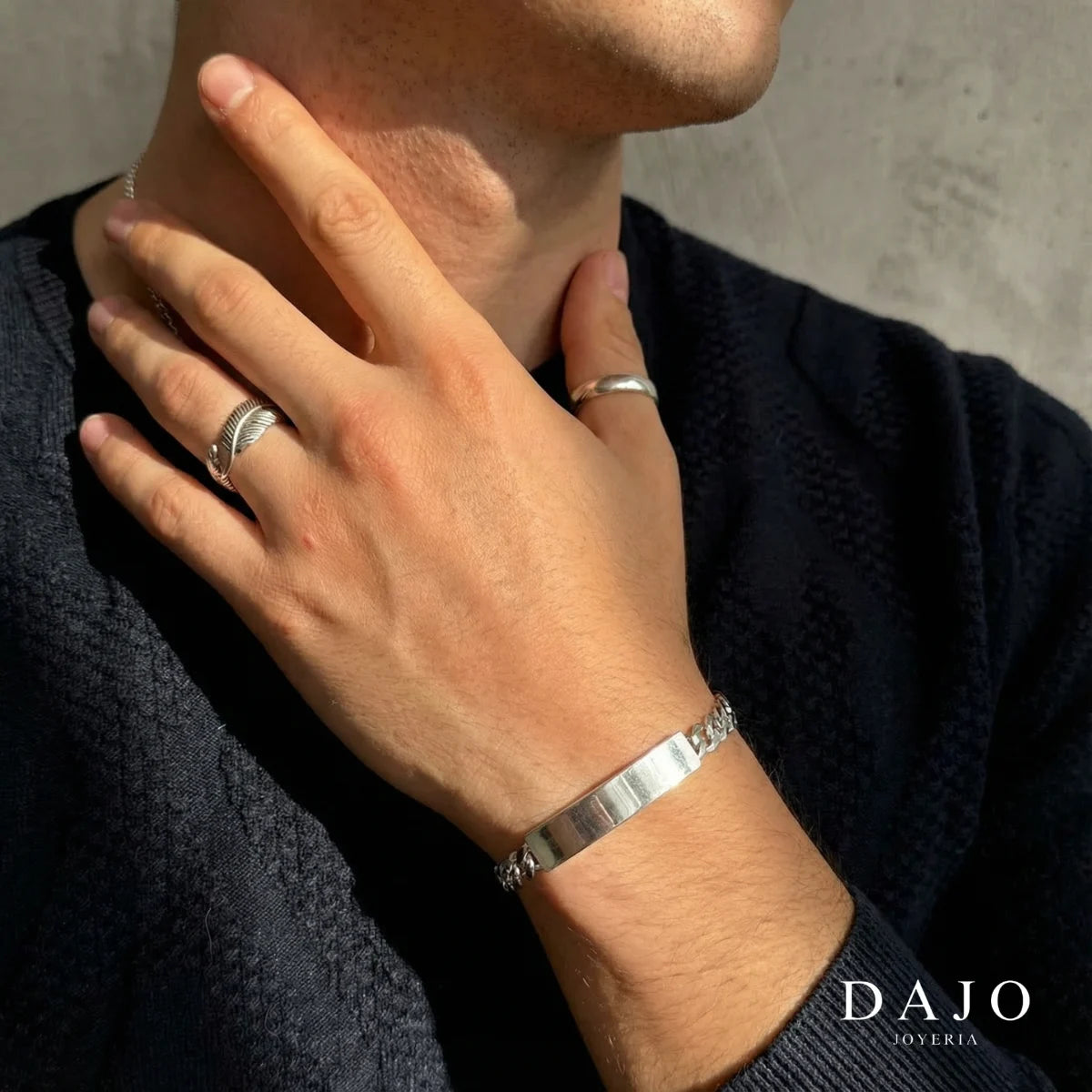 Esclava Barbada 6 mm plata .925, pieza hecha a mano en México | DAJO