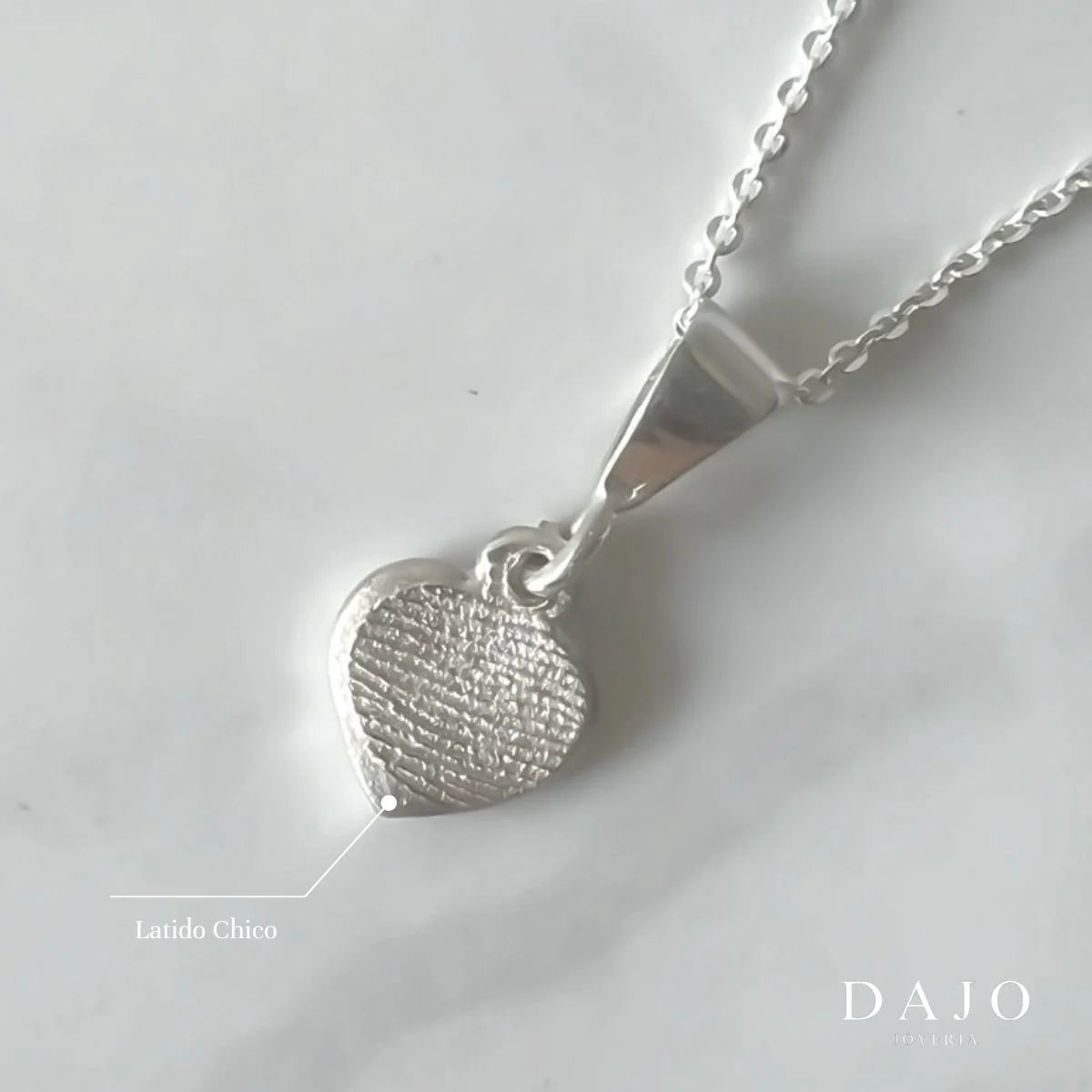 Dije Huella Latido + 1 Cadena plata .925 - anillo con huella grabada personalizado | DAJO Joyeria