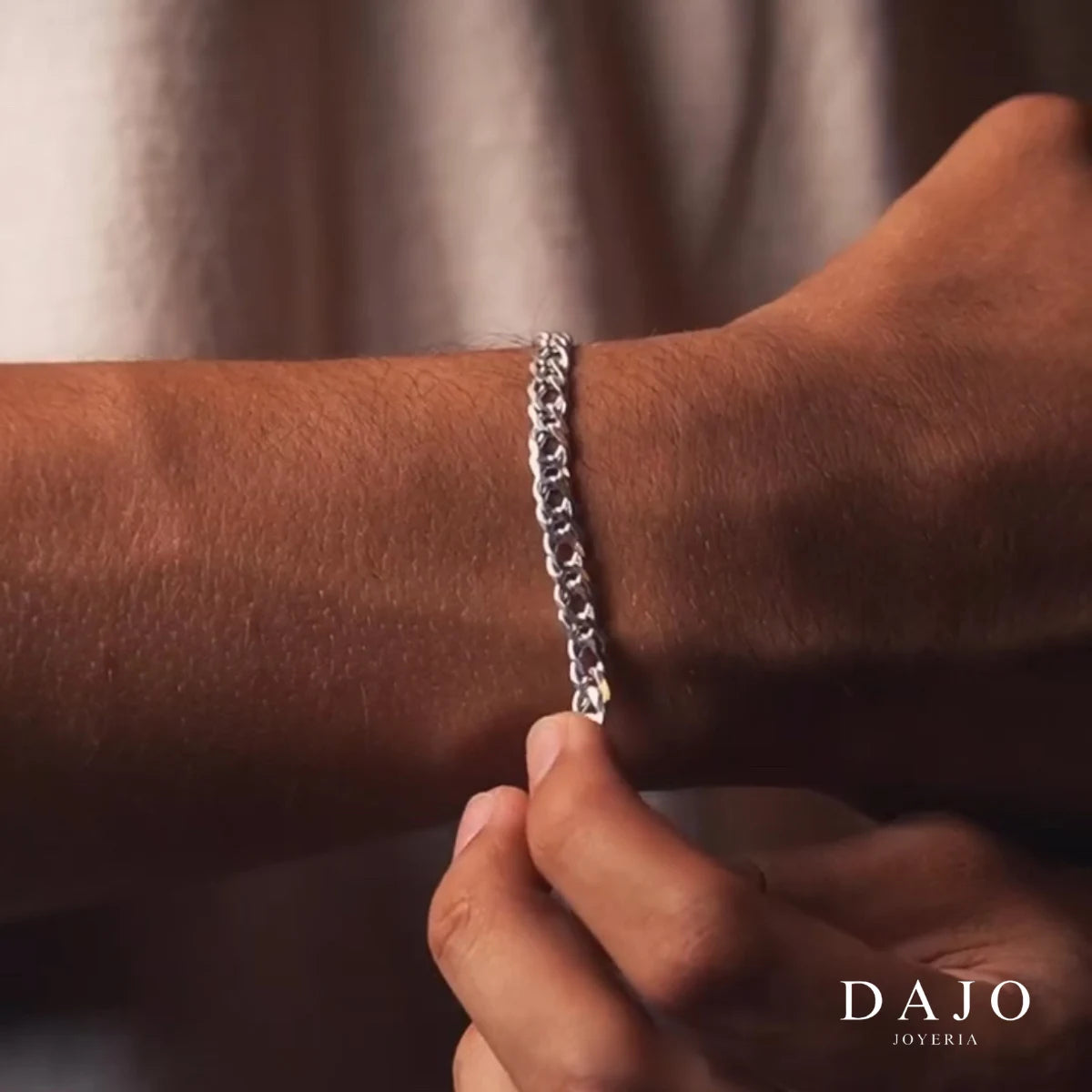 Pulsera Doble Barbado 5 mm plata .925 - regalo especial para hombre o mujer | DAJO Joyeria